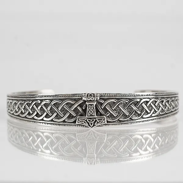 Bratara ciocanul lui Thor triquetra Argint