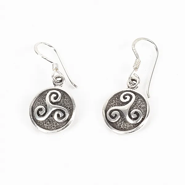 Cercei lungi Triskelion Argint