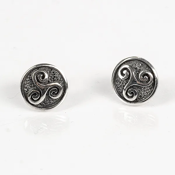 Cercei pe lob Triskelion Argint