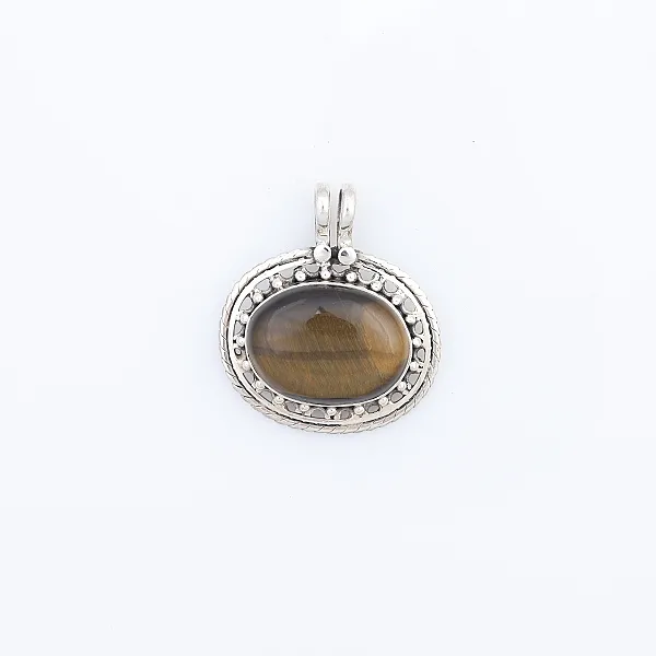 Pandantiv oval pietre naturale nr.8 Argint