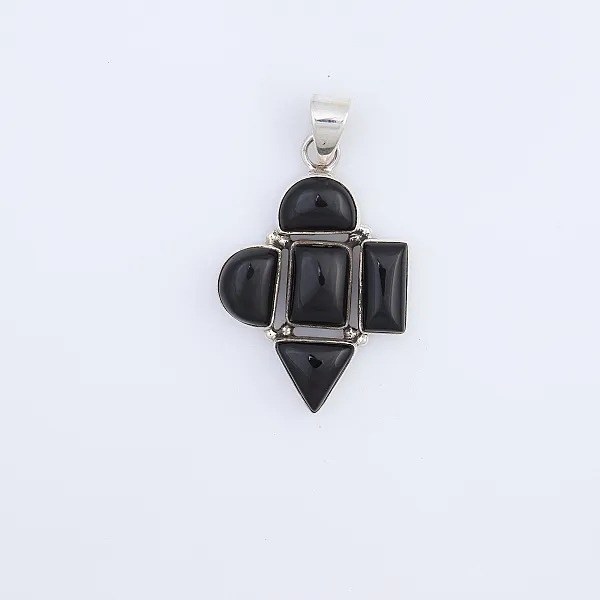 Pandantiv forme geometrice onix Argint