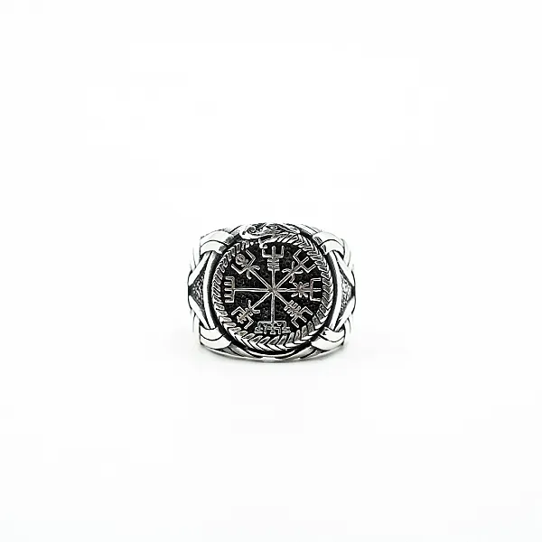 Inel viking Vegvisir sarpe uroborus Argint