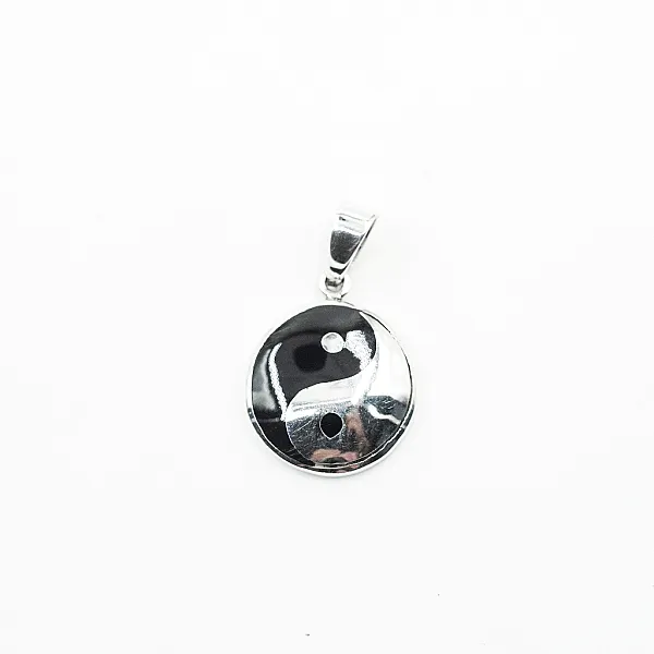 Pandantiv rotund yin yang s Argint