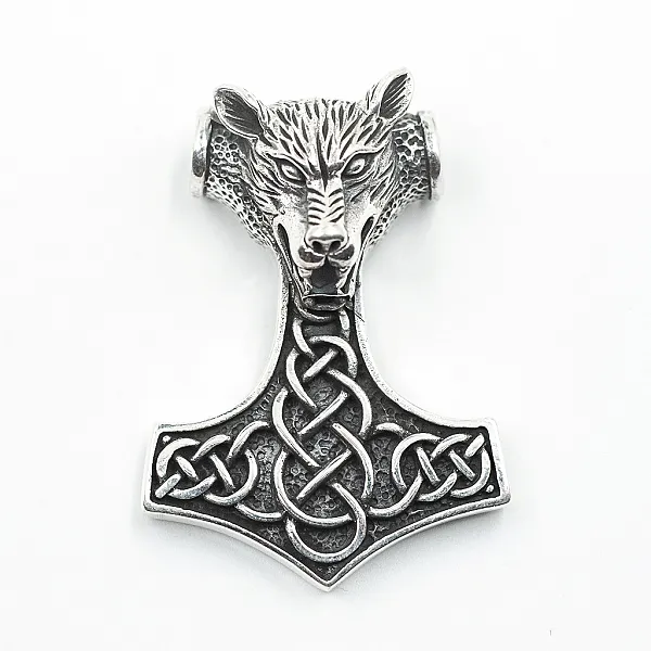 Pandantiv ciocanul Mjollnir Lup Argint
