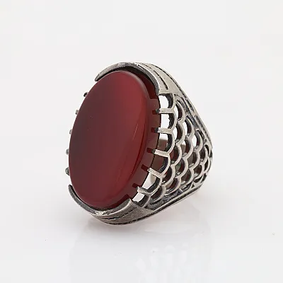 Inel Afghan carneol oval plasa Argint - 2