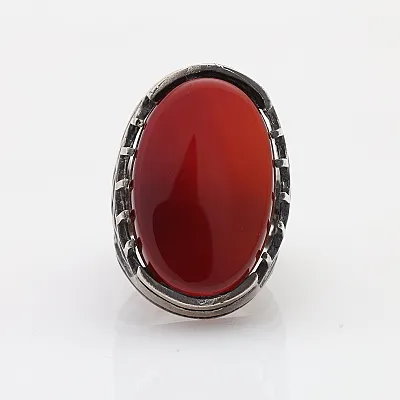 Inel Afghan carneol oval plasa Argint - 1
