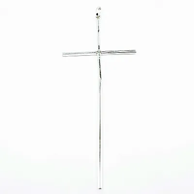 Pandantiv cruce simpla lunga 10cm Argint - 2