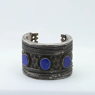 Bratara fixa Afghana lapis.lazuli romburi Argint - 1