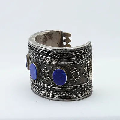 Bratara fixa Afghana lapis.lazuli romburi Argint - 2