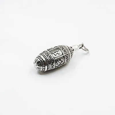 Pandantiv rotativ oval mantra Argint - 2