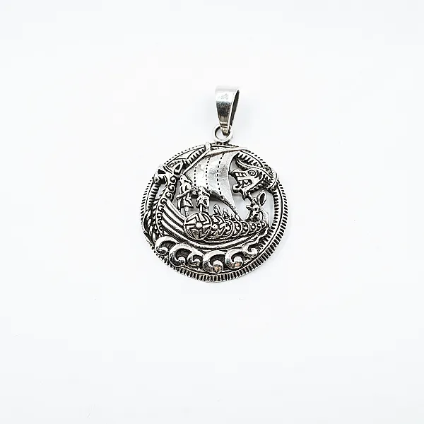Pandantiv corabie vikinga dragon Argint