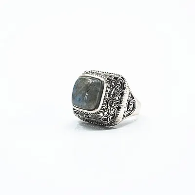 Inel patrat l labradorite Argint - 5