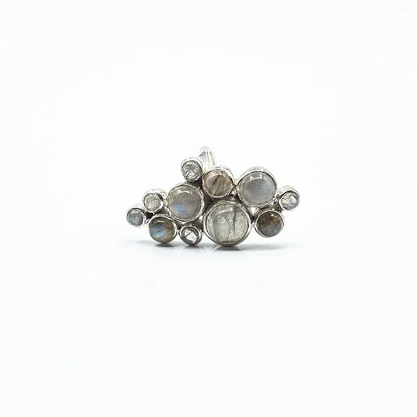Inel lung picaturi labradorite Argint
