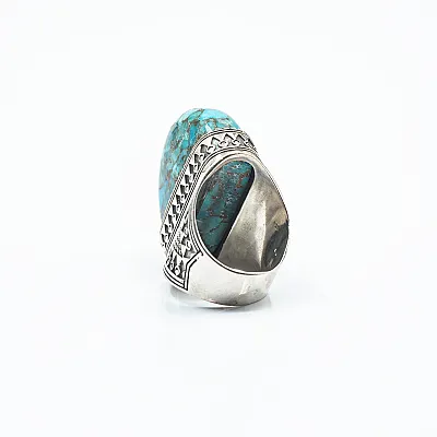 Inel oval tuguiat turcoaza Argint - 3