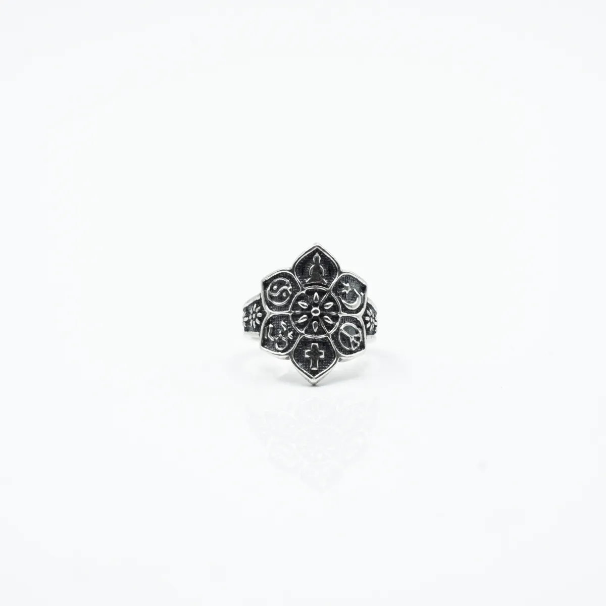 Inel slim mandala Argint
