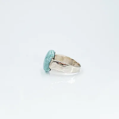 Inel oval simplu s larimar Argint - 3