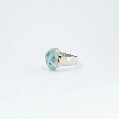 Inel oval simplu s larimar Argint - 8