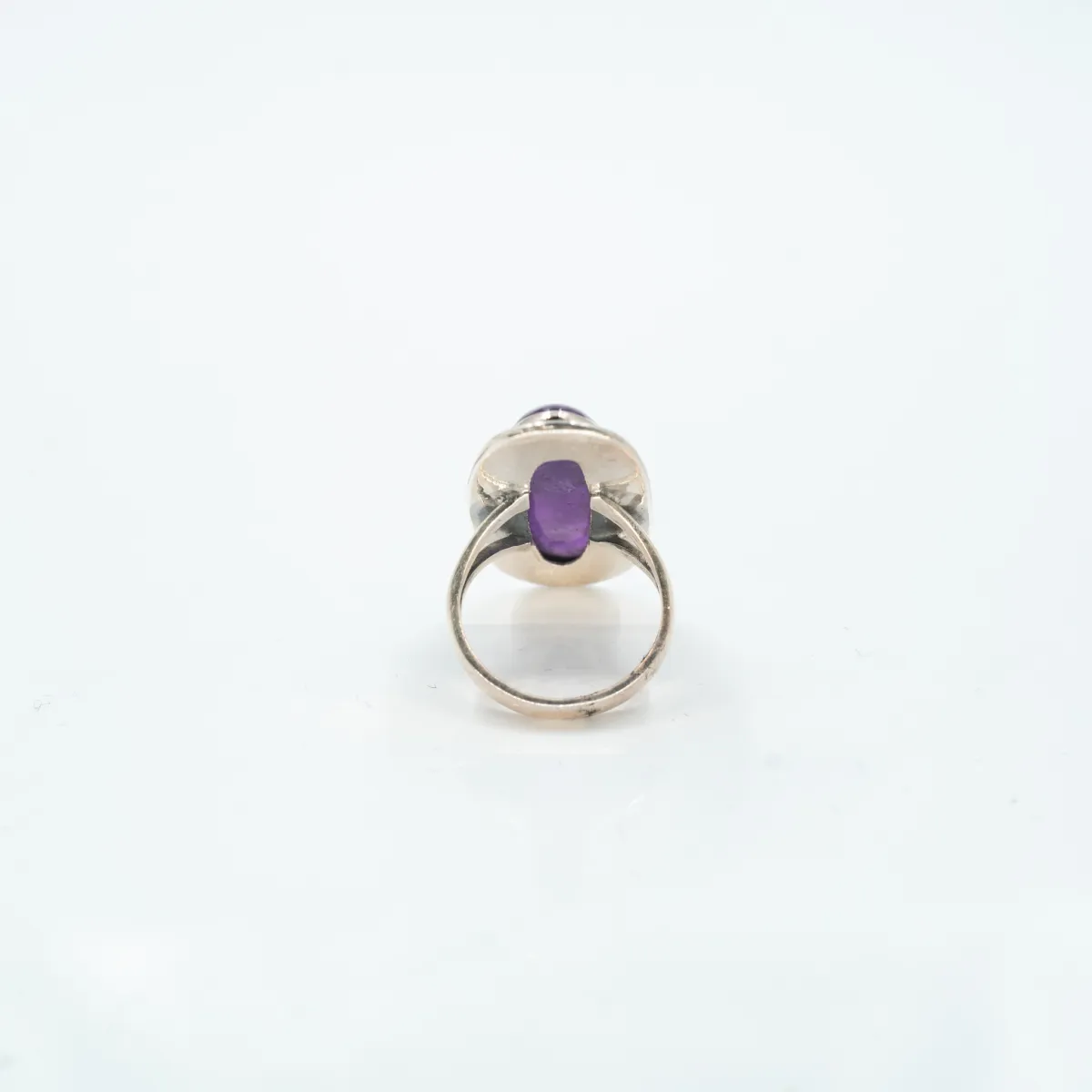 Inel lung picaturi ametist cabochon Argint
