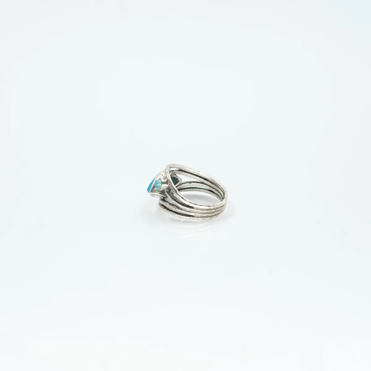 Inel oval ascutit sarma calcedonie-bleu Argint