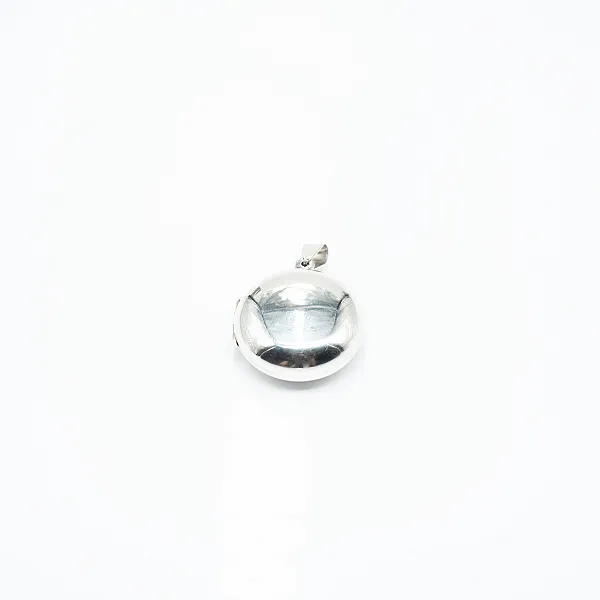 Pandantiv caseta poze rotunda 15mm Argint