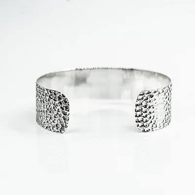 Bratara fixa hammered 20mm Argint - 4