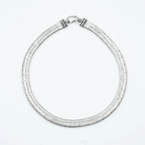 Lant sarpe plat 1.2cm 48cm Argint