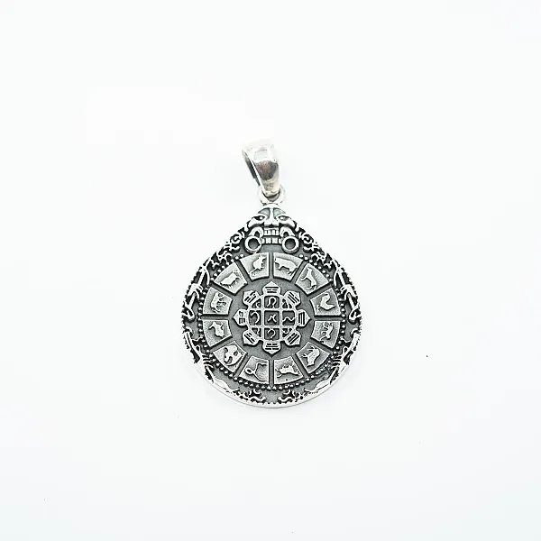 Pandantiv mandala zodiac Argint