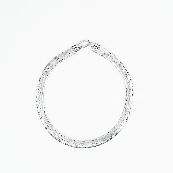 Lant sarpe plat 1.2cm 45cm Argint