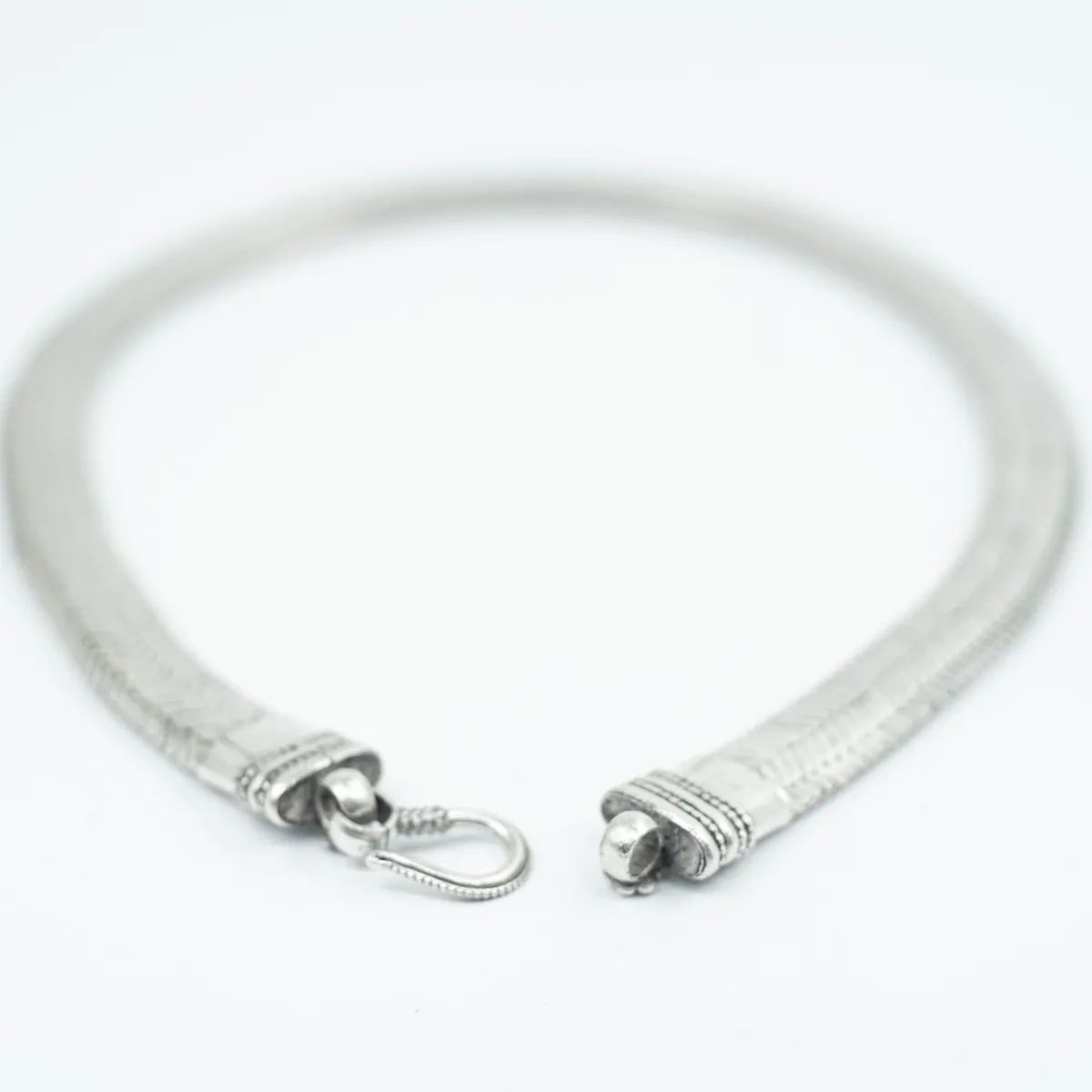 Lant sarpe plat 1.2cm 45cm Argint