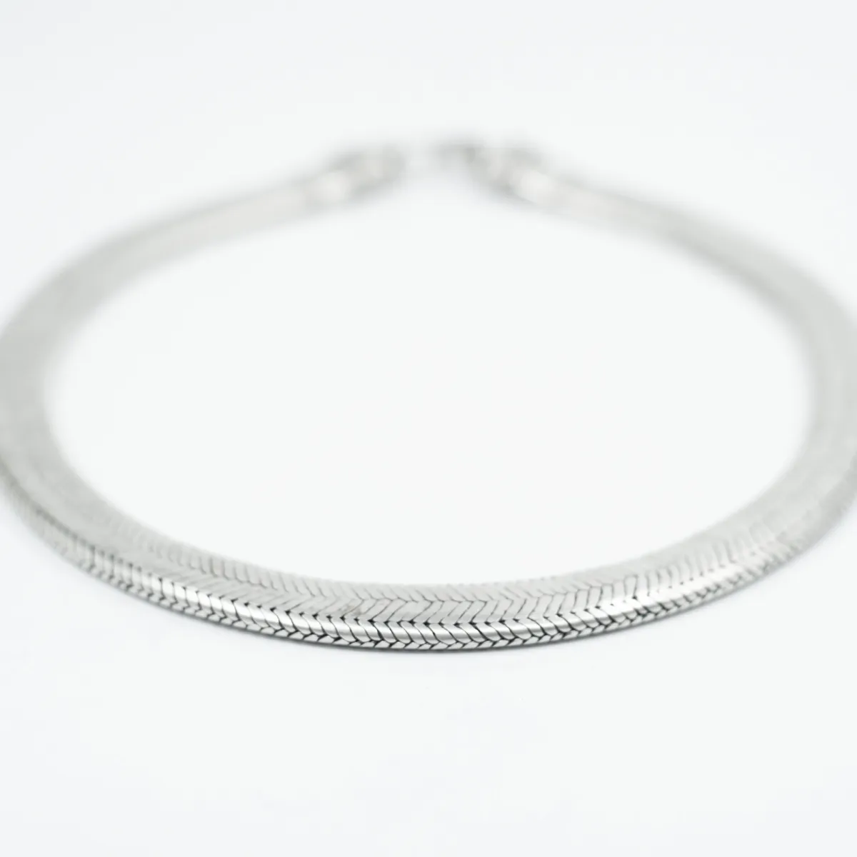 Lant sarpe plat 1.2cm 45cm Argint