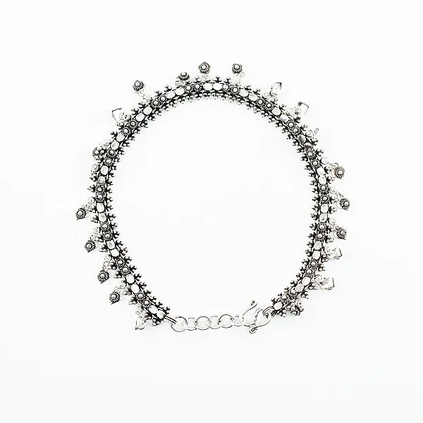 Bratara picior charms inimi buline Argint