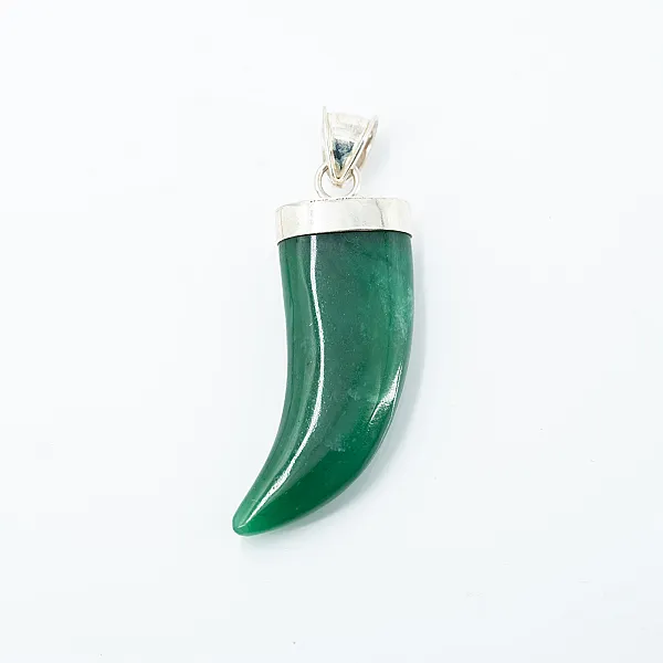 Pandantiv gheara piatra jad verde l Argint