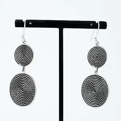 Cercei lungi doua spirale Argint - 1
