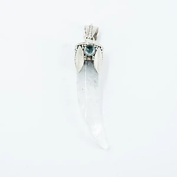 Pandantiv gheara piatra cuarz.de.stanca blue.topaz Argint
