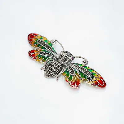 Brosa-pandantiv fluture marcasite Argint - 3