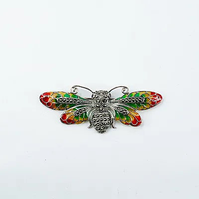 Brosa-pandantiv fluture marcasite Argint - 1