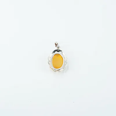 Pandantiv oval dantelat chihlimbar Argint - 6
