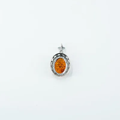 Pandantiv oval broderie chihlimbar Argint - 3