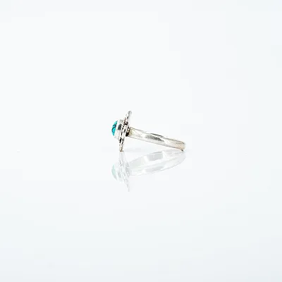 Inel xs floare turcoaza Argint - 3