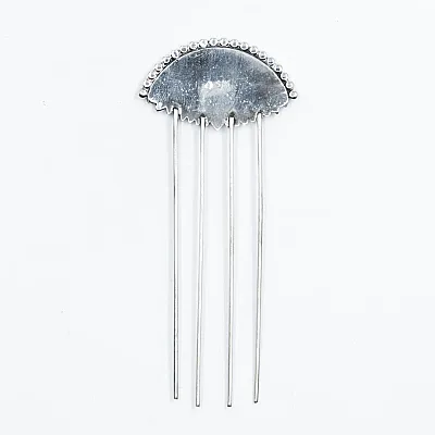 Pieptan model floare broderie Argint - 3