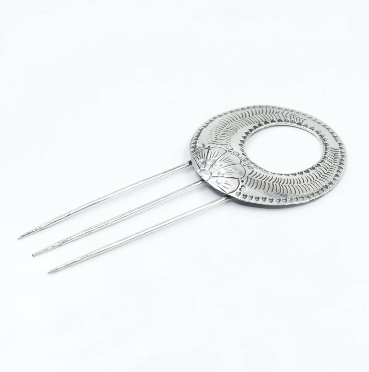 Pieptan model floare Argint
