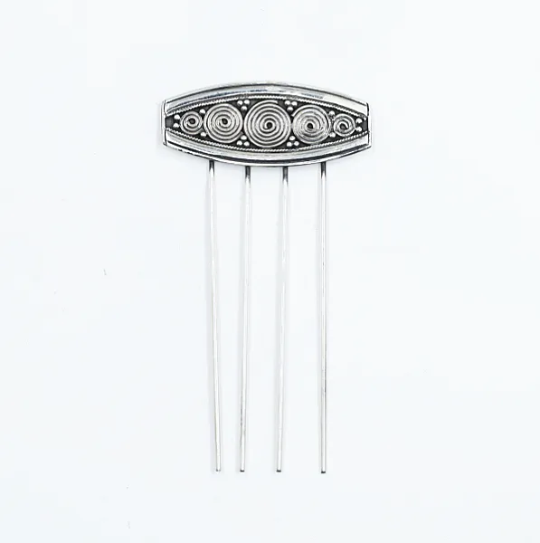 Pieptan model 5 spirale Argint