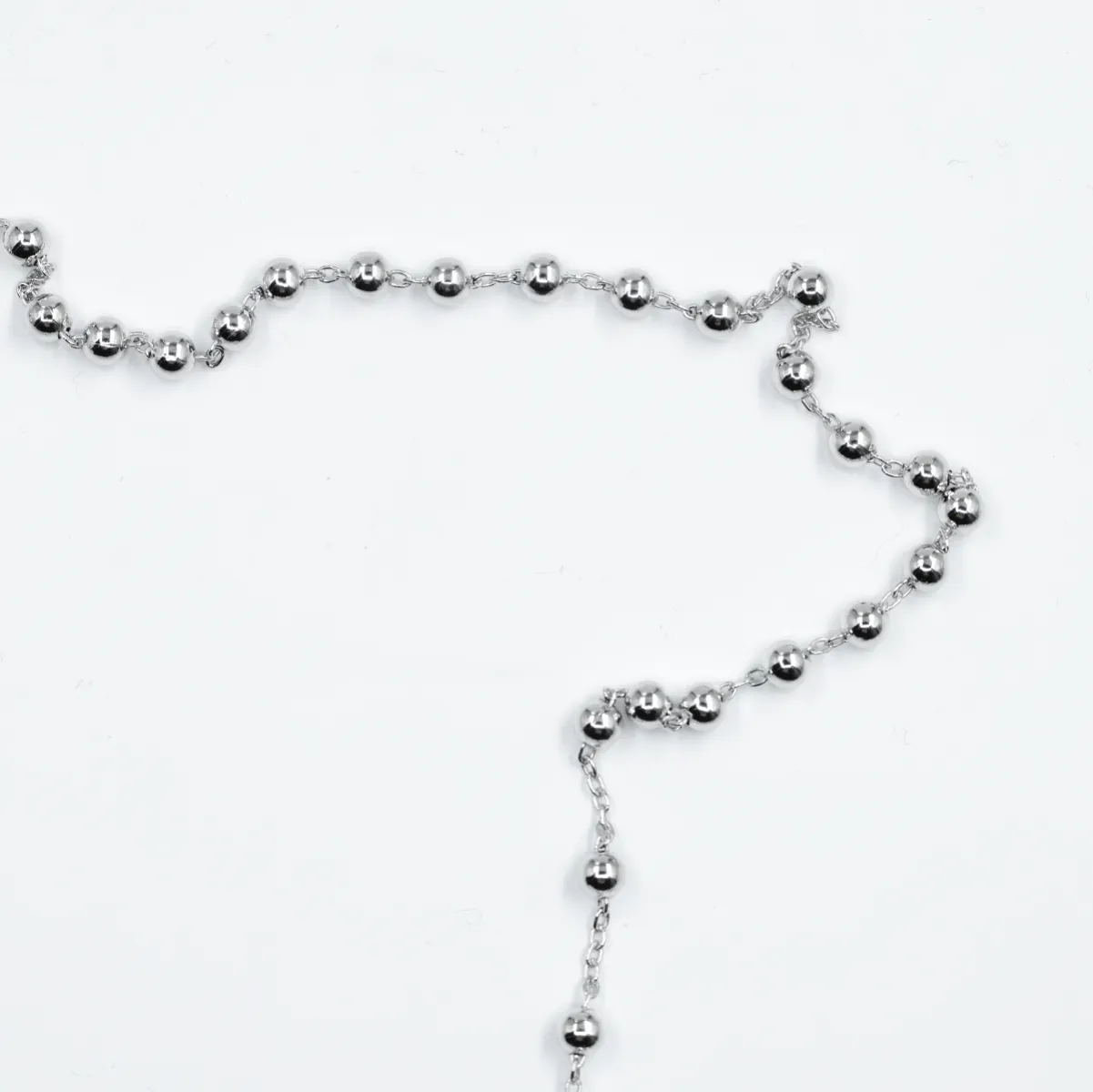 Colier tip rozariu 5mm Argint
