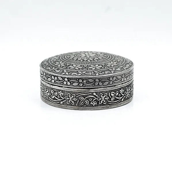 Caseta decorativa model floral Argint