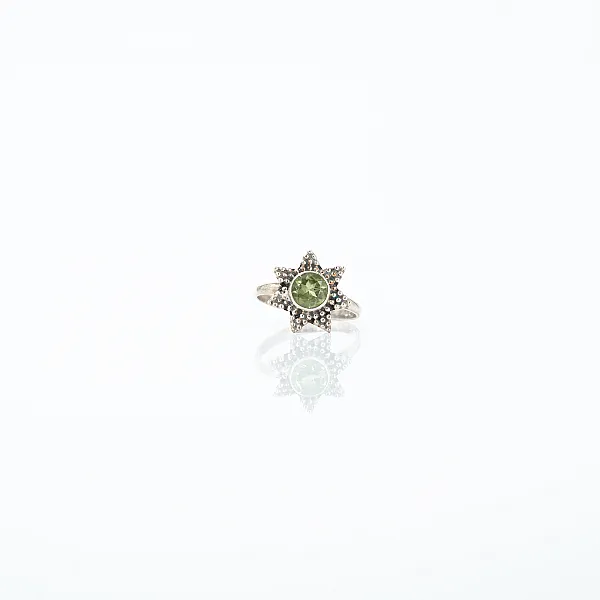 Inel stea piatra naturala peridot Argint