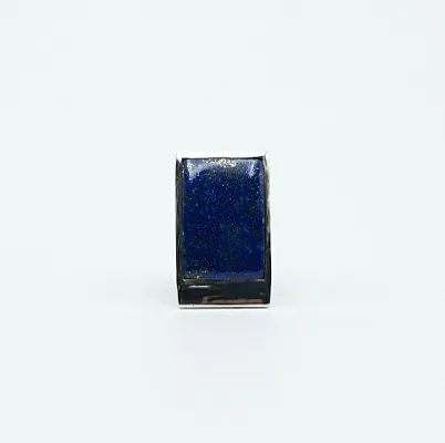 Inel dreptunghiular lung lapis lazuli Argint - 5