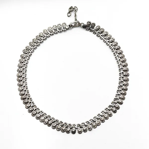 Colier India bulbi de flori Argint