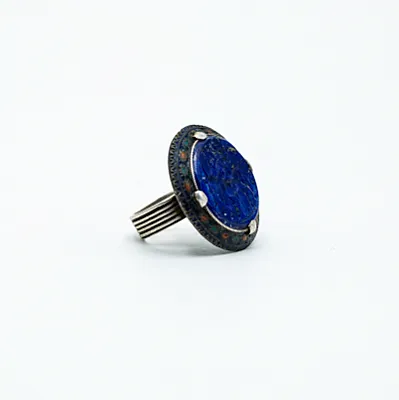 Inel Afgan vanator calare lapis lazuli Argint - 5