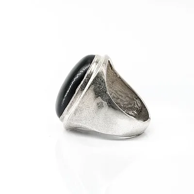 Inel simplu oval onix Argint - 3