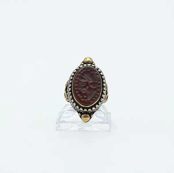 Inel Afgan oval cap de soldat Argint